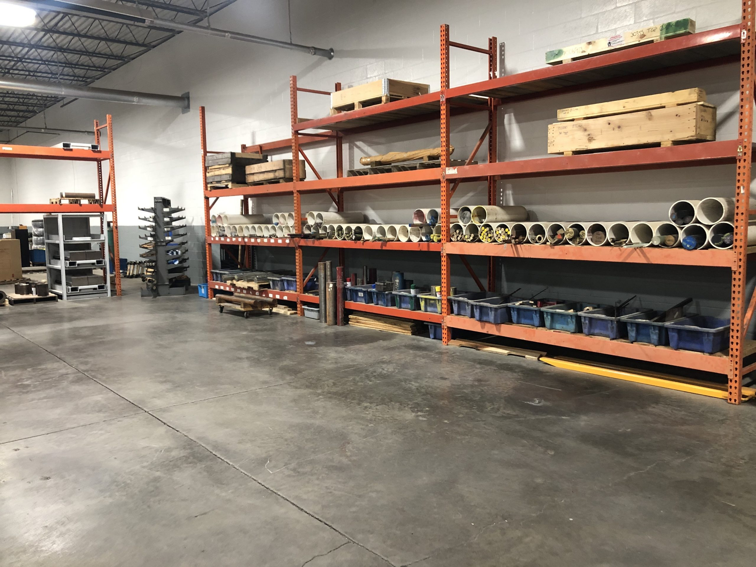 wall of parts and tools in the PMi2 facility